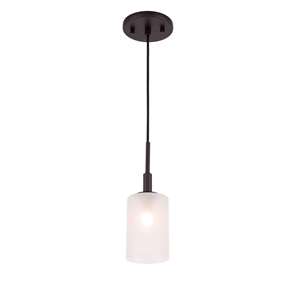 Woodbridge Lighting Elise 1-Light Opal Glass & Steel Mini Pendant in Bronze