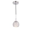 Woodbridge Lighting Elise 1-Light Mercury Glass & Steel Mini Pendant in Chrome