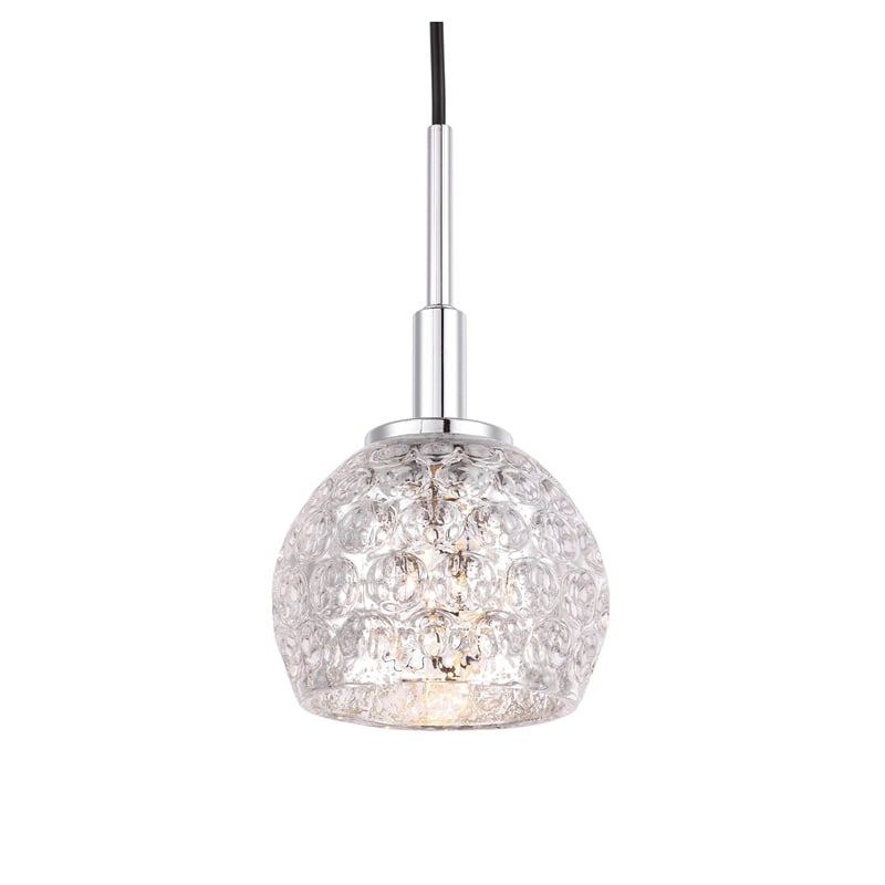 Woodbridge Lighting Elise 1-Light Mercury Glass & Steel Mini Pendant in Chrome