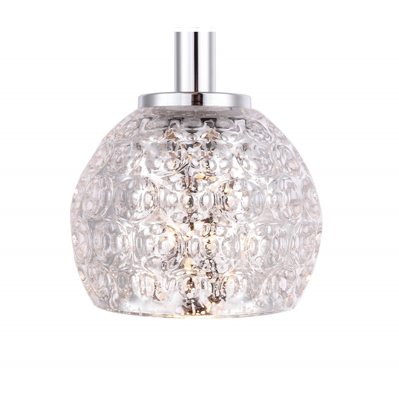 Woodbridge Lighting Elise 1-Light Mercury Glass & Steel Mini Pendant in Chrome