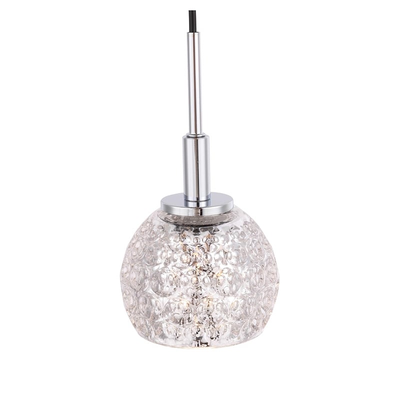 Woodbridge Lighting Elise 1-Light Mercury Glass & Steel Mini Pendant in Chrome