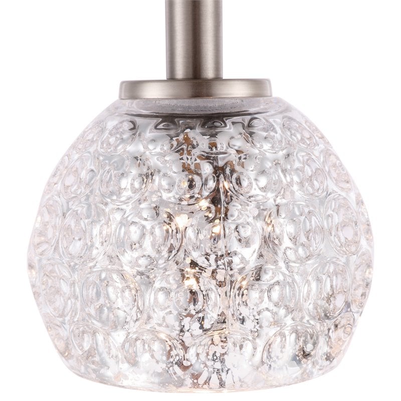 Woodbridge Lighting Elise 1-Light Mercury Glass Mini Pendant in Satin Nickel