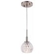 Woodbridge Lighting Elise 1-Light Mercury Glass Mini Pendant in Satin Nickel