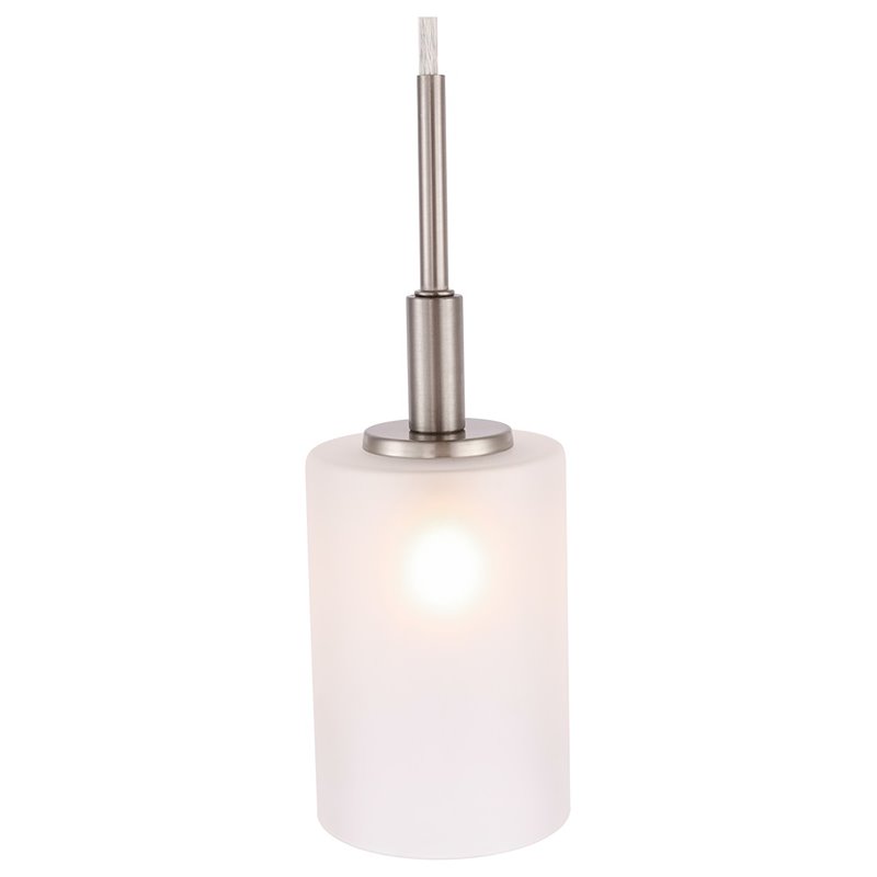 Woodbridge Lighting Elise 1-Light Opal Glass Mini Pendant in Satin Nickel