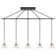 Woodbridge Lighting Christina 5-Light Metal Linear Pendant in Brass/Bronze