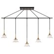 Woodbridge Lighting Christina 5-Light Metal Linear Pendant in Brass/Bronze