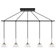 Woodbridge Lighting Christina 5-Light Metal Linear Pendant in Chrome/Bronze