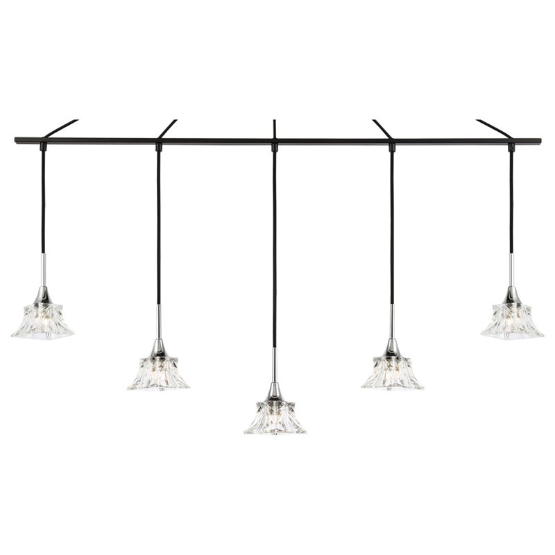 Woodbridge Lighting Christina 5-Light Metal Linear Pendant in Chrome/Bronze
