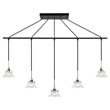 Woodbridge Lighting Christina 5-Light Metal Linear Pendant in Chrome/Bronze
