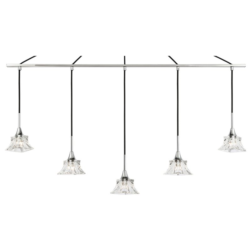 Woodbridge Lighting Christina 5-Light Metal Steel Linear Pendant in Chrome