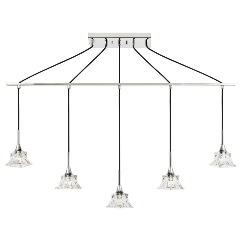 Woodbridge Lighting Christina 5-Light Metal Steel Linear Pendant in Chrome