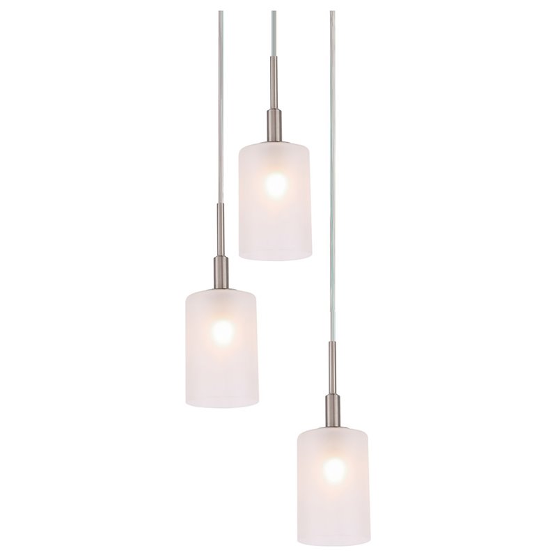 Woodbridge Lighting Elise 1-Light Opal Glass Cluster Pendant in Nickel/Bronze