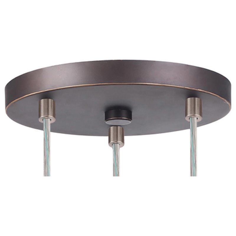 Woodbridge Lighting Elise 1-Light Opal Glass Cluster Pendant in Nickel/Bronze