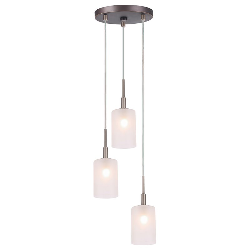 Woodbridge Lighting Elise 1-Light Opal Glass Cluster Pendant in Nickel/Bronze