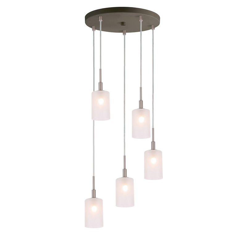Woodbridge Lighting Elise 1-Light Opal Glass Cluster Pendant in Bronze/Nickel