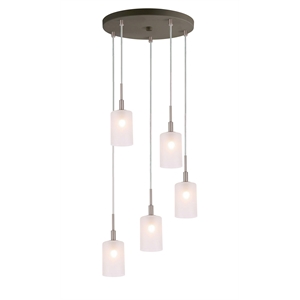 Woodbridge Lighting Elise 1-Light Opal Glass Cluster Pendant in Bronze/Nickel