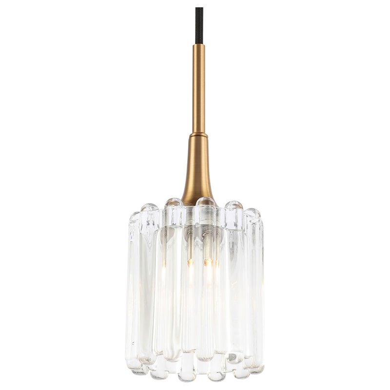Woodbridge Lighting Regent Park 1-Light Glass & Steel Pendant in Brass
