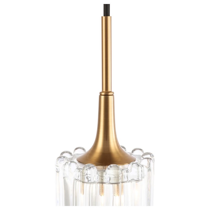 Woodbridge Lighting Regent Park 1-Light Glass & Steel Pendant in Brass