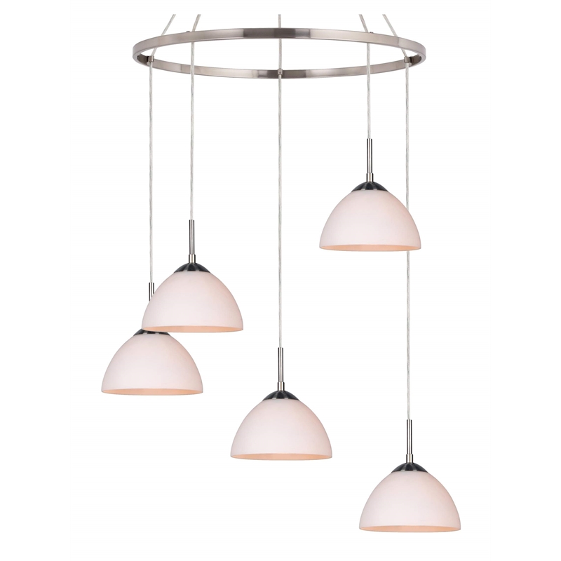 Woodbridge Lighting Alexis 5-Light Metal Pendant Chandelier in Satin Nickel