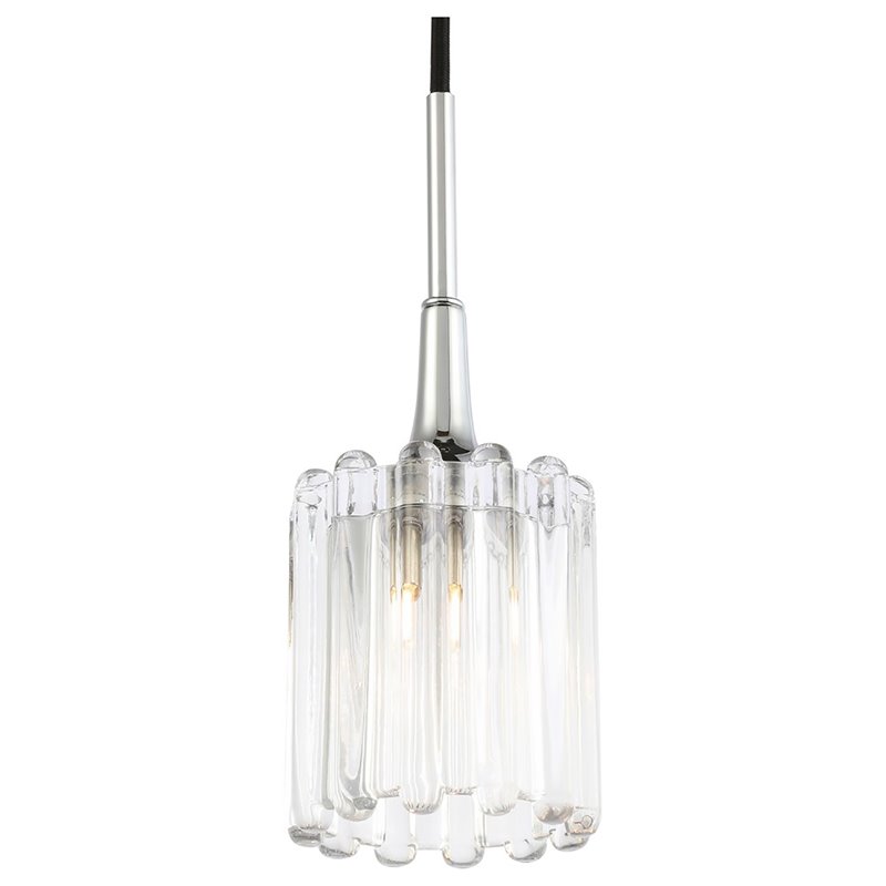 Woodbridge Lighting Regent Park 1-Light Glass Pendant in Chrome