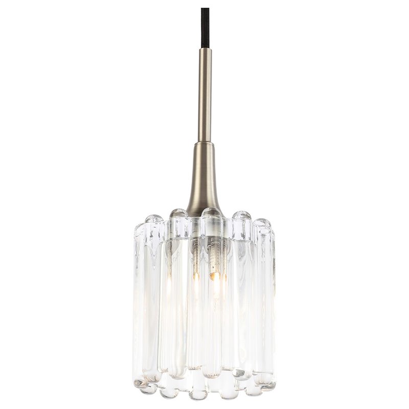 Woodbridge Lighting Regent Park 1-Light Glass & Steel Pendant in Nickel