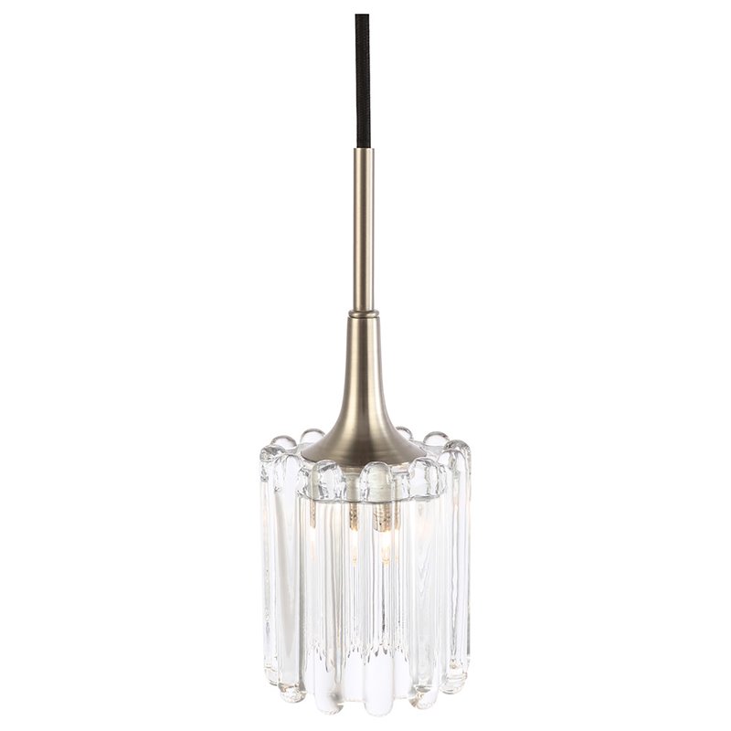 Woodbridge Lighting Regent Park 1-Light Glass & Steel Pendant in Nickel