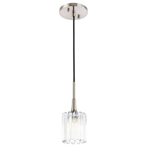 Woodbridge Lighting Regent Park 1-Light Glass & Steel Pendant in Nickel