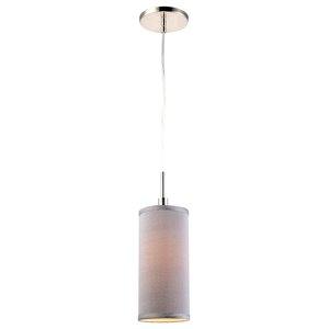 Woodbridge Lighting Sypta Eclipse 1-Light Metal Mini Pendant in Nickel/Gray