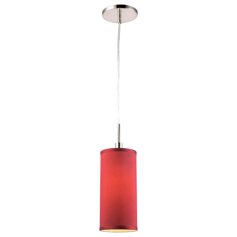 Woodbridge Lighting Sypta Eclipse 1-Light Metal Mini Pendant in Satin Nickel