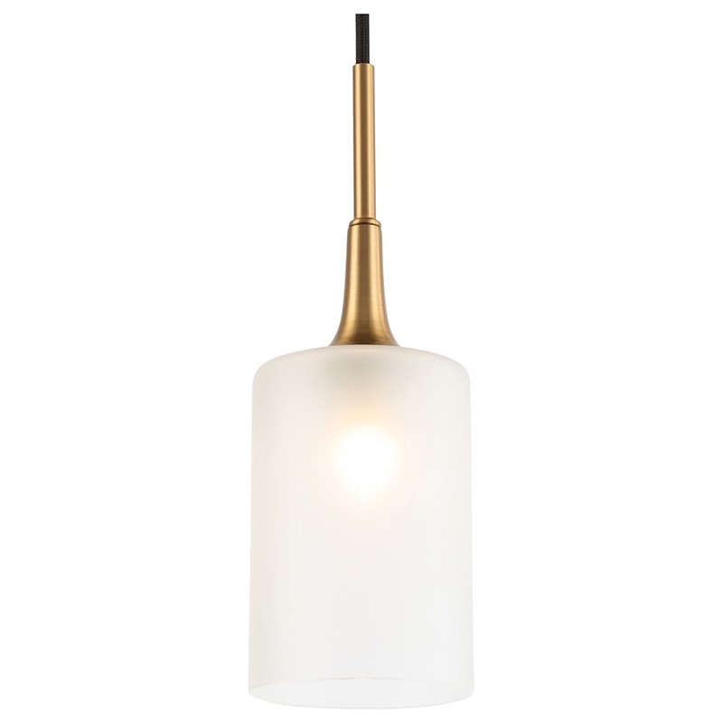 Woodbridge Lighting Chelsea 1-Light Opal Glass & Steel Mini Pendant in Brass