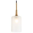 Woodbridge Lighting Chelsea 1-Light Opal Glass & Steel Mini Pendant in Brass