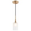 Woodbridge Lighting Chelsea 1-Light Opal Glass & Steel Mini Pendant in Brass