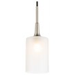 Woodbridge Lighting Chelsea 1-Light Opal Glass Mini Pendant in Satin Nickel