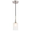 Woodbridge Lighting Chelsea 1-Light Opal Glass Mini Pendant in Satin Nickel