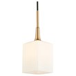 Woodbridge Lighting Chelsea 1-Light Glass & Steel Mini Pendant in Brass