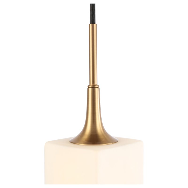 Woodbridge Lighting Chelsea 1-Light Glass & Steel Mini Pendant in Brass