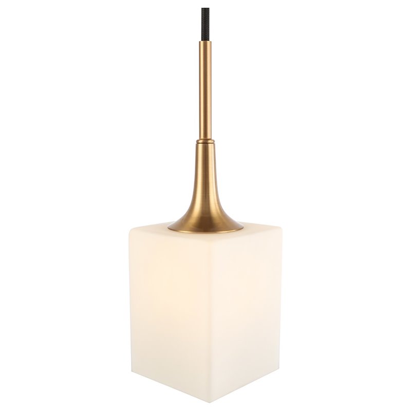 Woodbridge Lighting Chelsea 1-Light Glass & Steel Mini Pendant in Brass