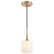 Woodbridge Lighting Chelsea 1-Light Glass & Steel Mini Pendant in Brass