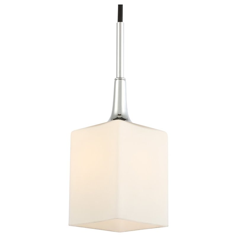 Woodbridge Lighting Chelsea 1-Light Glass & Steel Mini Pendant in Chrome