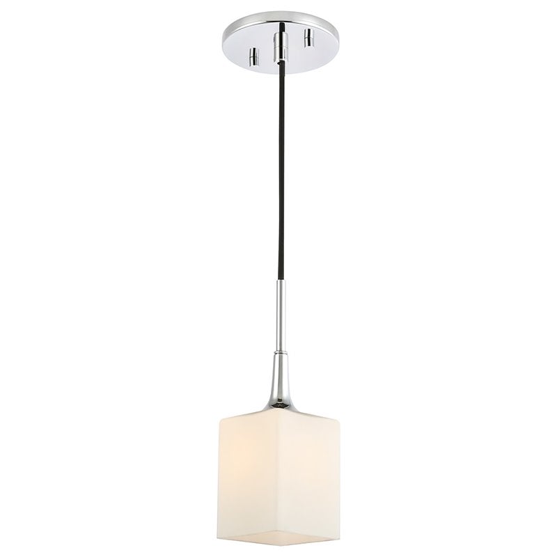 Woodbridge Lighting Chelsea 1-Light Glass & Steel Mini Pendant in Chrome