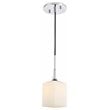 Woodbridge Lighting Chelsea 1-Light Glass & Steel Mini Pendant in Chrome