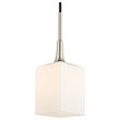 Woodbridge Lighting Chelsea 1-Light Glass & Steel Mini Pendant in Satin Nickel