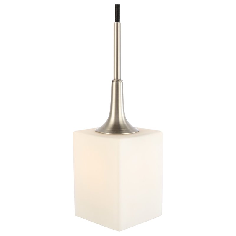 Woodbridge Lighting Chelsea 1-Light Glass & Steel Mini Pendant in Satin Nickel