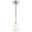 Woodbridge Lighting Chelsea 1-Light Glass & Steel Mini Pendant in Satin Nickel
