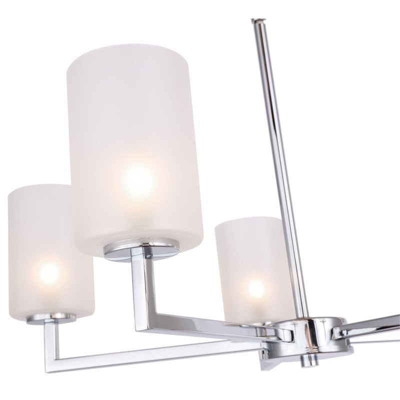 Woodbridge Lighting Elise 5-Light Opal Cylinder Glass Chandelier in Chrome