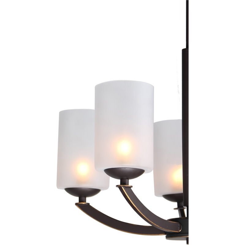 Woodbridge Lighting Mirage 5-Light Opal Glass & Steel Chandelier in Bronze