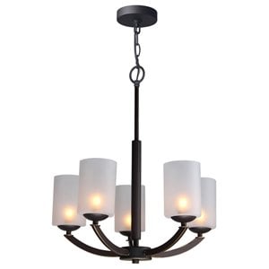 Woodbridge Lighting Mirage 5-Light Opal Glass & Steel Chandelier in Bronze