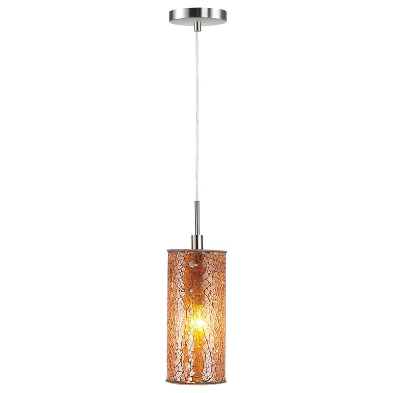 Woodbridge Lighting Tube Eclipse 1-Light Metal Mini Pendant in Amber/Orange