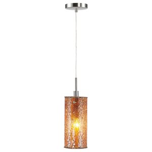 Woodbridge Lighting Tube Eclipse 1-Light Metal Mini Pendant in Amber/Orange
