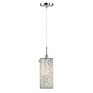 Woodbridge Lighting Tube Eclipse 1-Light Metal Mini Pendant in Mosaic White
